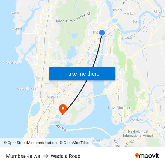 मुम्ब्रा-कल्वा to वडाला रोड map