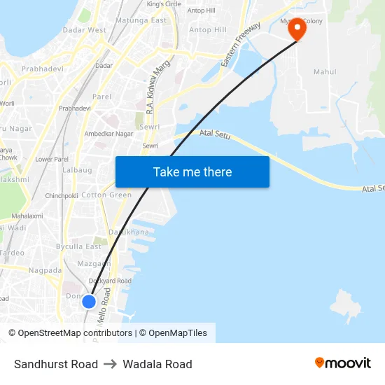 Sandhurst Road to Wadala Road map