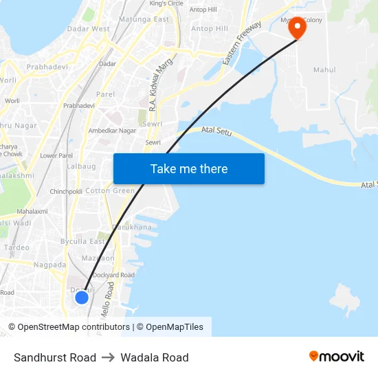 Sandhurst Road to Wadala Road map