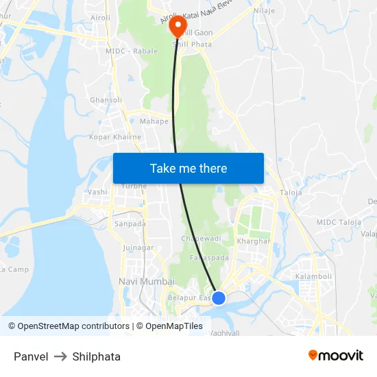 Panvel to Shilphata map