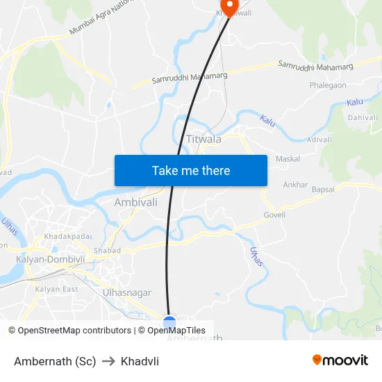 Ambernath (Sc) to Khadvli map