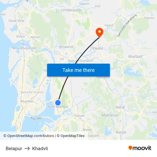 Belapur to Khadvli map