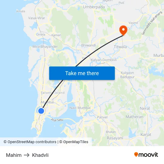 Mahim to Khadvli map
