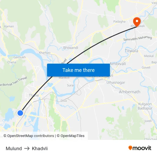 Mulund to Khadvli map