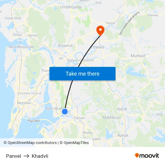 Panvel to Khadvli map