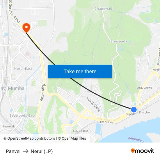 Panvel to Nerul (LP) map