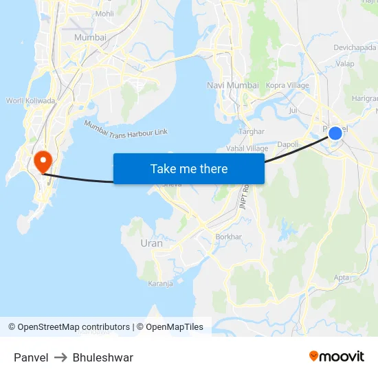 Panvel to Bhuleshwar map