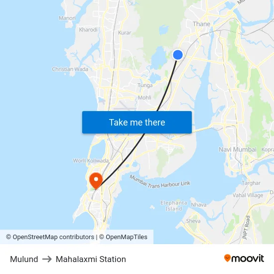 Mulund to Mahalaxmi Station map