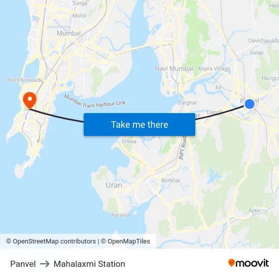 Panvel to Mahalaxmi Station map