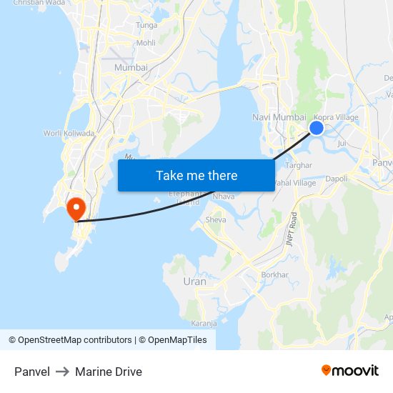 Panvel to Marine Drive map