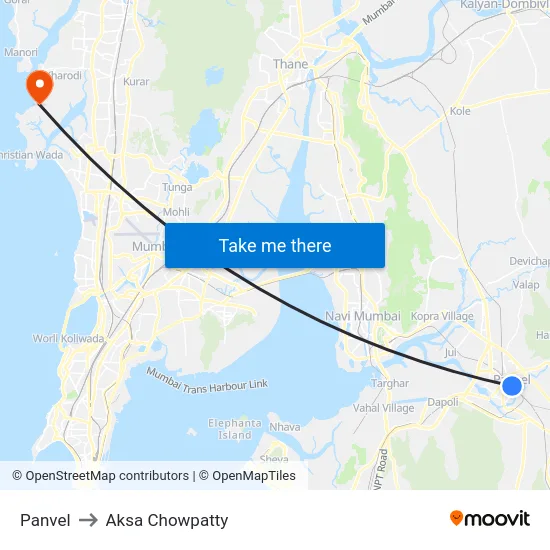 Panvel to Aksa Chowpatty map