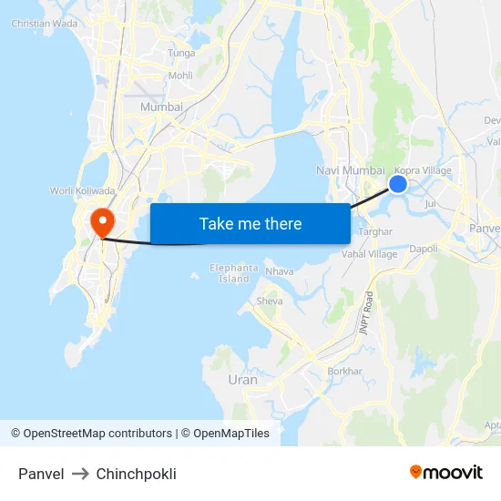 Panvel to Chinchpokli map