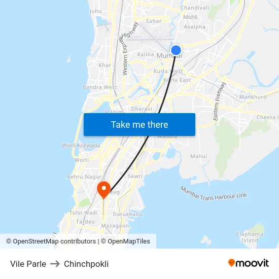 Vile Parle to Chinchpokli map