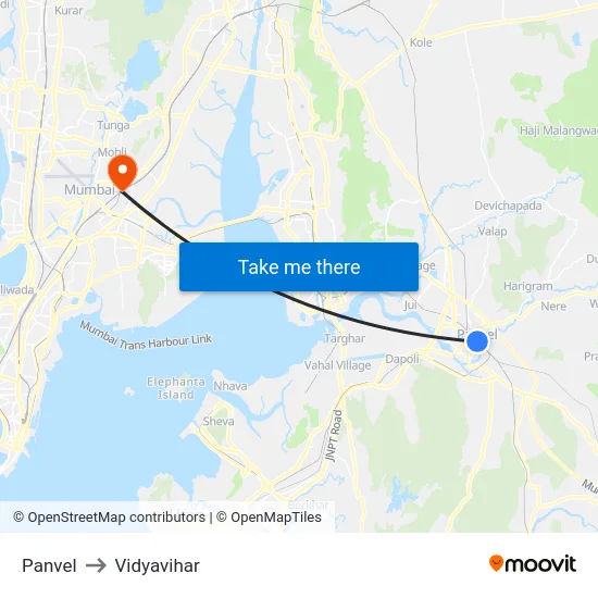 Panvel to Vidyavihar map