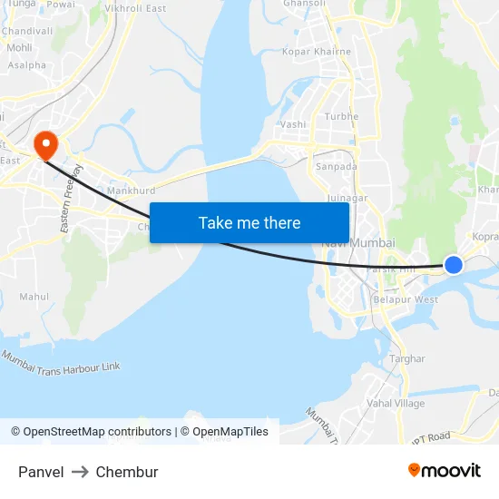 Panvel to Chembur map