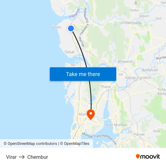 Virar to Chembur map