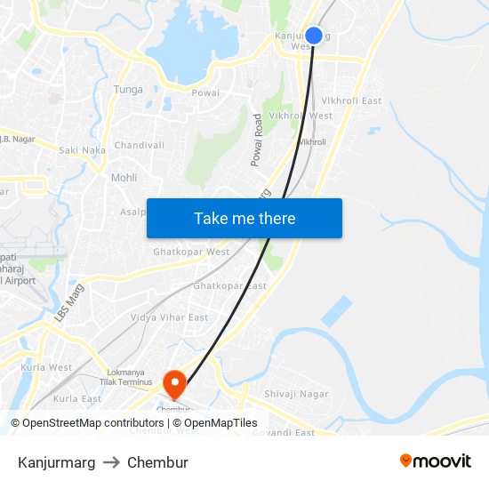 Kanjurmarg to Chembur map