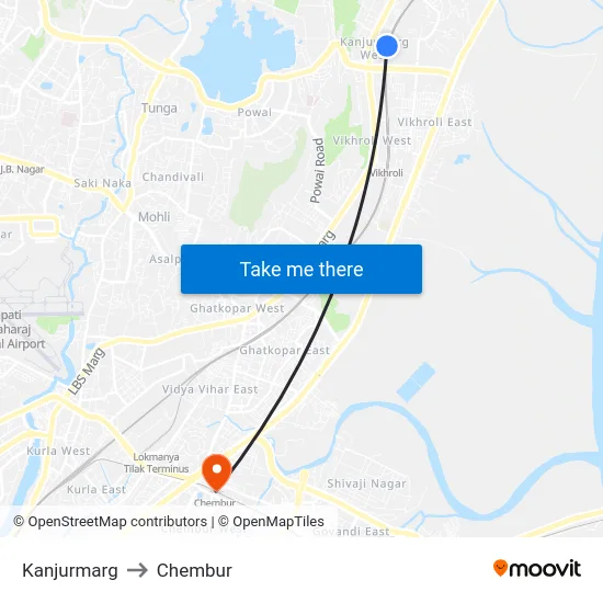 Kanjurmarg to Chembur map