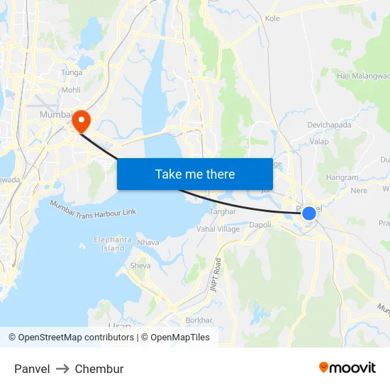 Panvel to Chembur map