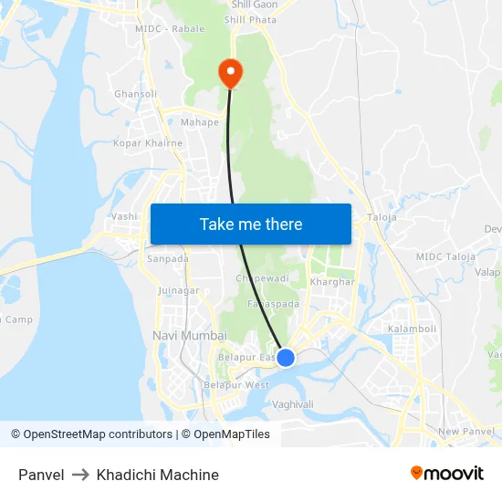 पनवेल to खाडीची मशीन map