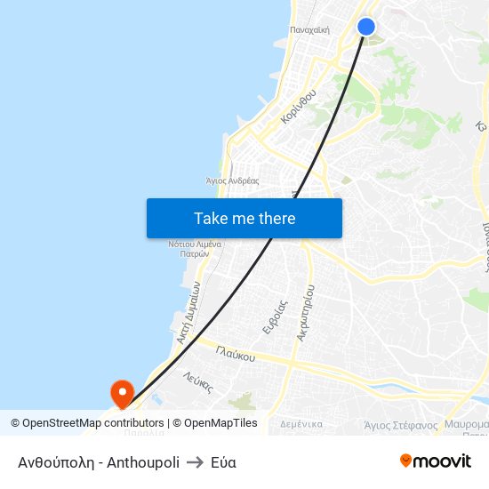 Ανθούπολη - Anthoupoli to Εύα map
