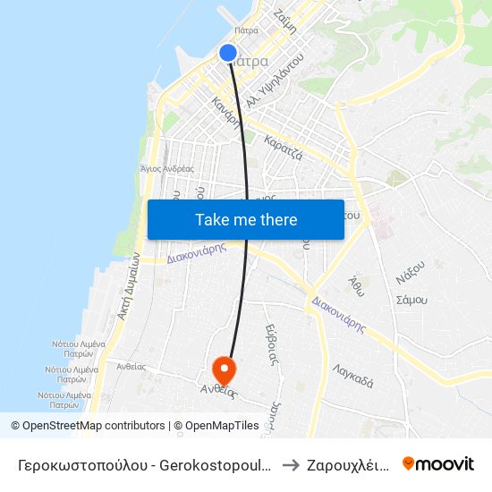 Γεροκωστοπούλου - Gerokostopoulou to Ζαρουχλέικα map