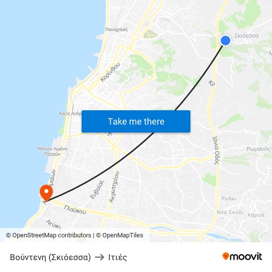 Βούντενη (Σκιόεσσα) to Ιτιές map