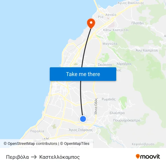 Περιβόλα to Καστελλόκαμπος map