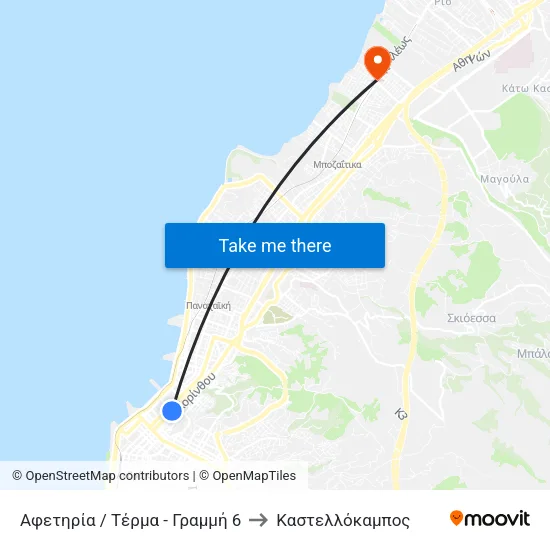 Αφετηρία / Τέρμα - Γραμμή 6 to Καστελλόκαμπος map