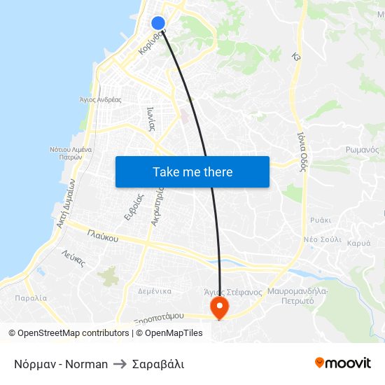 Νόρμαν - Norman to Σαραβάλι map