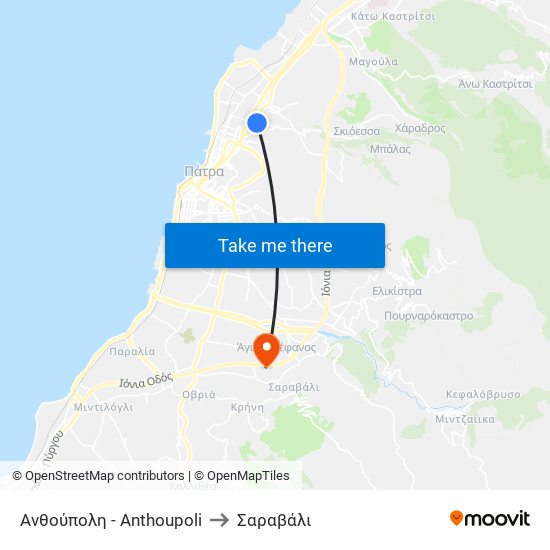 Ανθούπολη - Anthoupoli to Σαραβάλι map