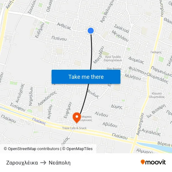 Ζαρουχλέικα to Νεάπολη map