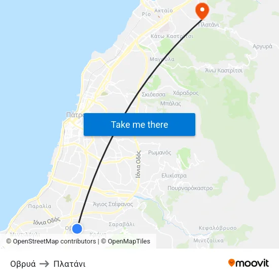 Οβρυά to Πλατάνι map