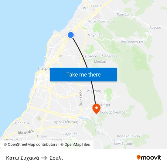 Κάτω Συχαινά to Σούλι map