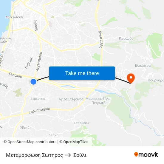 Μεταμόρφωση Σωτήρος to Σούλι map