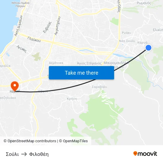 Σούλι to Φιλοθέη map