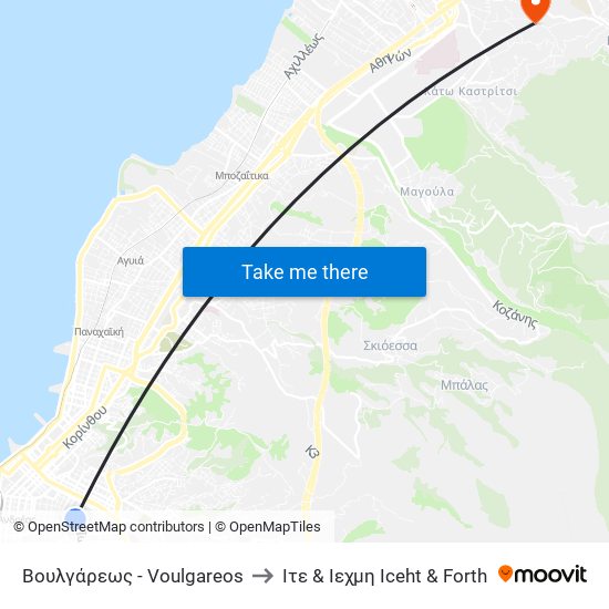 Βουλγάρεως - Voulgareos to Ιτε & Ιεχμη Iceht & Forth map