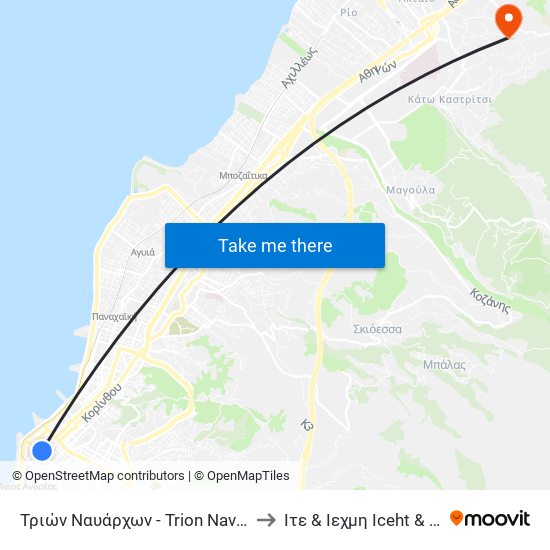 Τριών Ναυάρχων - Trion Navarchon to Ιτε & Ιεχμη Iceht & Forth map