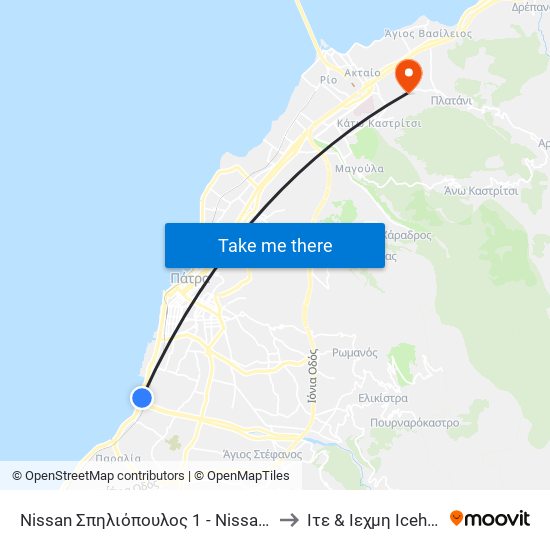 Nissan Σπηλιόπουλος 1 - Nissan Spiliopoulos to Ιτε & Ιεχμη Iceht & Forth map