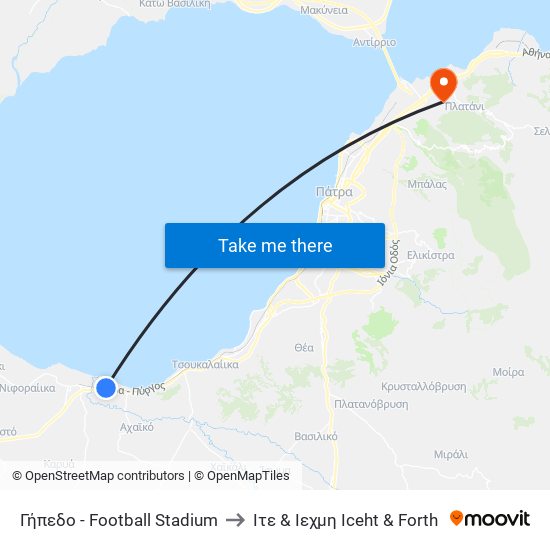 Γήπεδο - Football Stadium to Ιτε & Ιεχμη Iceht & Forth map