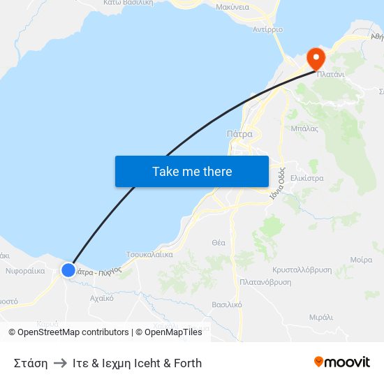Στάση to Ιτε & Ιεχμη Iceht & Forth map