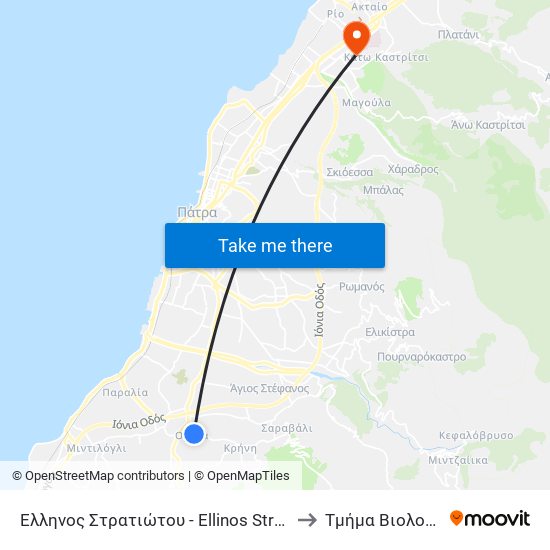 Έλληνος Στρατιώτου - Ellinos Stratiotou to Τμήμα Βιολογίας map