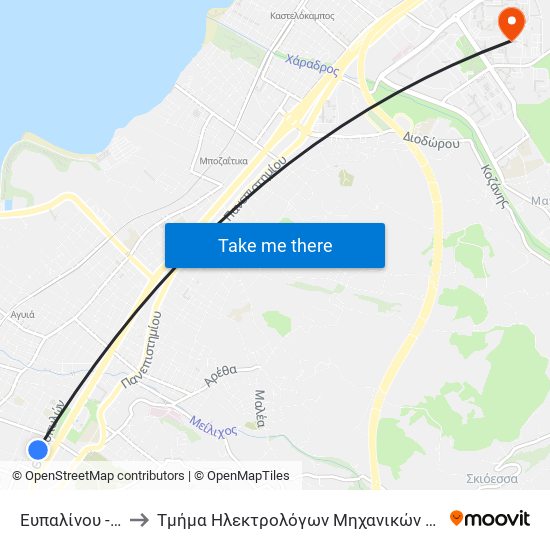 Ευπαλίνου - Efpalinou to Τμήμα Ηλεκτρολόγων Μηχανικών & Τεχνολογίας Υαγιστών map