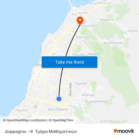 Δυρραχίου to Τμήμα Μαθηματικών map