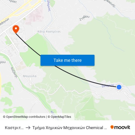 Καστριτσι 6 to Τμήμα Χημικών Μηχανικών Chemical Engineering map