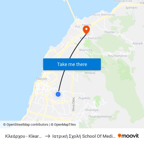 Κλεάρχου - Klearhou to Ιατρική Σχολή School Of Medicine map