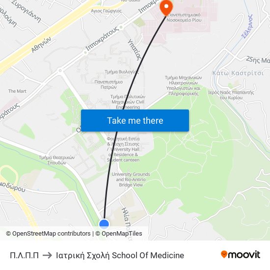 Π.Λ.Π.Π to Ιατρική Σχολή School Of Medicine map