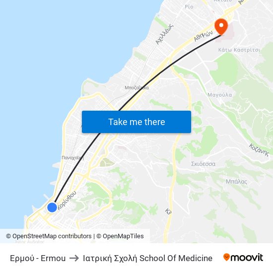 Ερμού - Ermou to Ιατρική Σχολή School Of Medicine map