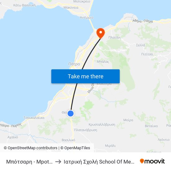 Μπότσαρη - Mpotsari to Ιατρική Σχολή School Of Medicine map