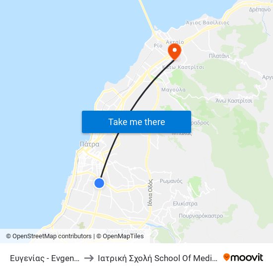 Ευγενίας - Evgenias to Ιατρική Σχολή School Of Medicine map